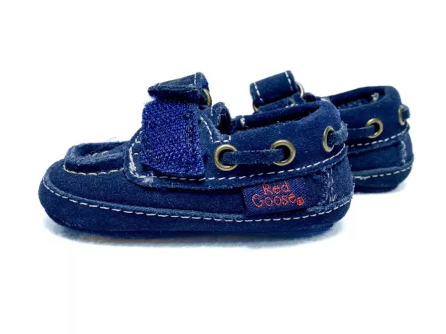 BUSTER BROWN Blue Suede Boat Deck Baby Newborn SHOES Loafers Infant Size 0