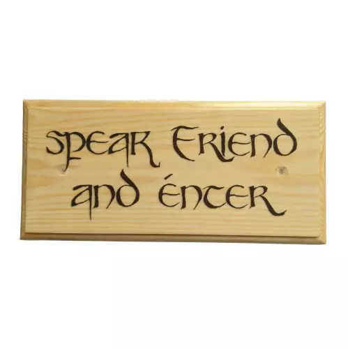 Speak Friend & Enter Sign, Hobbit Lord Of The Rings Gate Bedroom House Gift 411