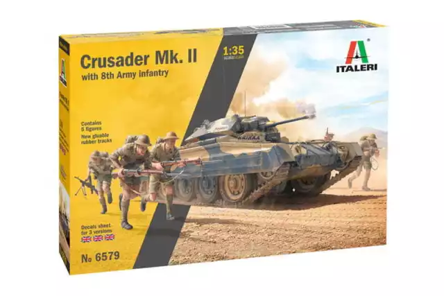 ITALERI 6579 1:35 Crusader Mk. II with 8th Army Infantry Plastic Model Kit