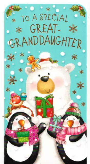 Christmas GREAT-GRANDDAUGHTER money gift card voucher wallets + FREE OPEN WALLET