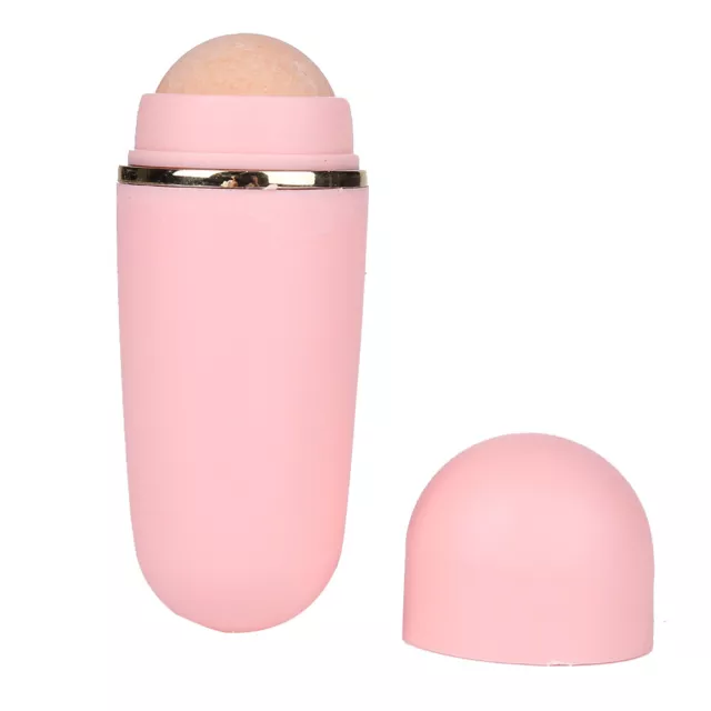 Rodillo absorbente de aceite facial piedra volcánica verano bola para eliminar manchas (rosa)