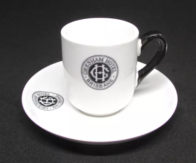 Hotel Advertising Ware Demitasse Coffee Can Duo Gresham Hotel Brisbane