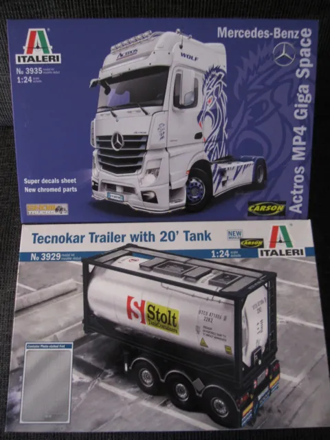 MB Actros MP4 Giga Space + Tecnokar Trailer mit Tank von Italeri im Maßstab 1:24