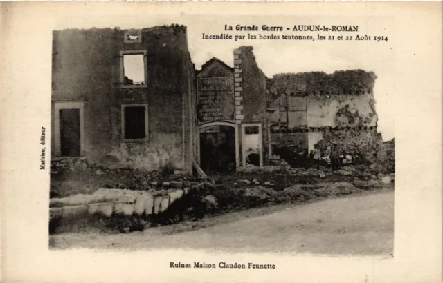 CPA AK Military AUDUN-le-ROMAN - House Ruins (361857)