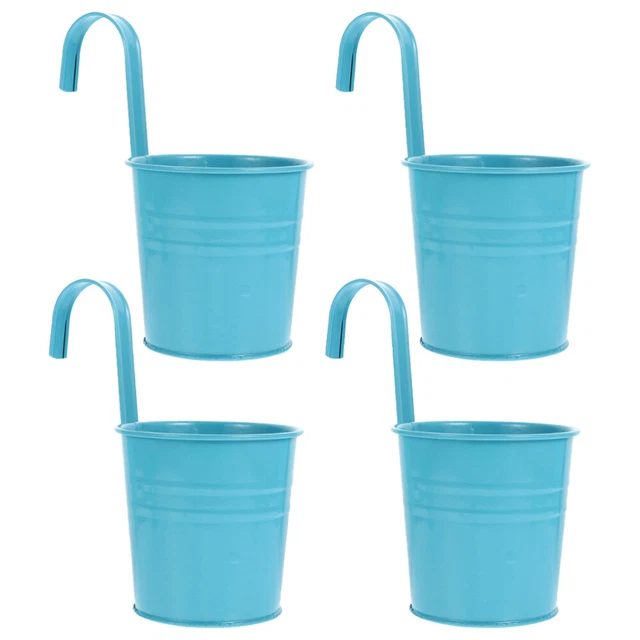 4 Pcs Garten Blumentopf Blumentöpfe Aus Metall Eisen Hängen Blumenbeet Kleiner