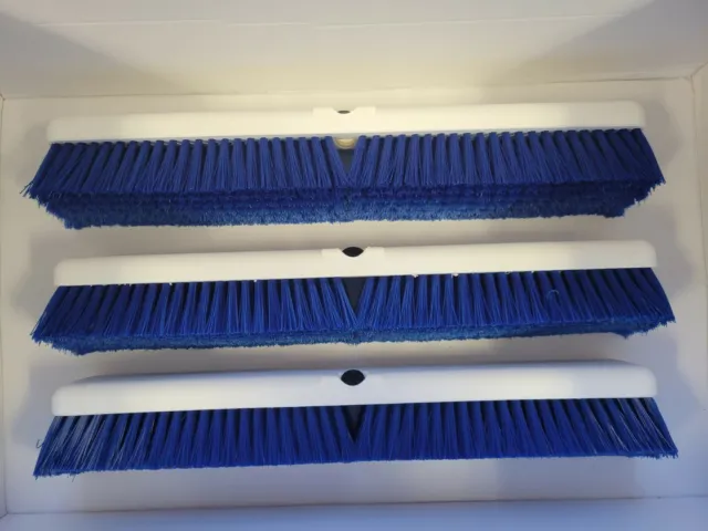 (3) 18" Broom Heads, BLUE Carlisle Spectrum Omni Sweep №.4189014 (Made in USA)