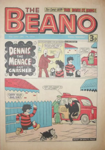 BEANO COMIC - 7th DECEMBER 1974 (7th - 13th dec) - RARE 50th BIRTHDAY GIFT !!!