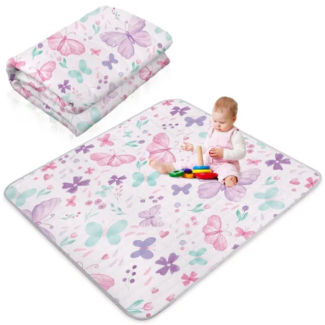 Boho Portable Baby Play Mat, 43 x 43 Inch Washable Foldable Crawling Mat