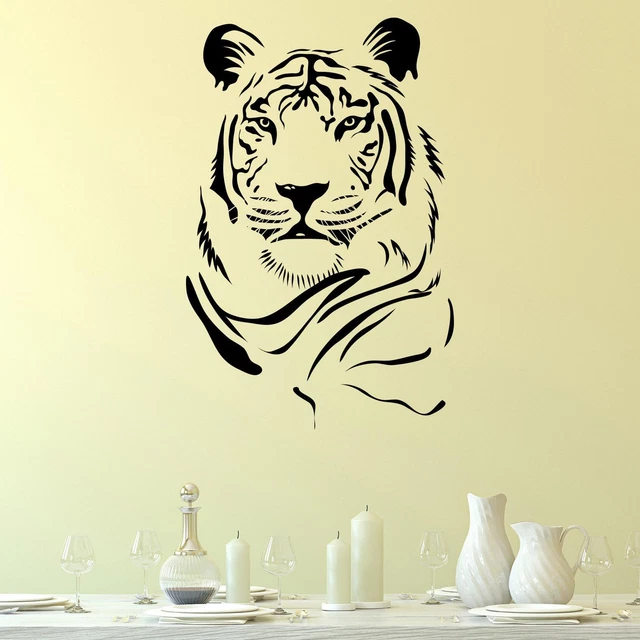 Tigerkopf Tier Großkatze Wandaufkleber Aufkleber Transfer Design Zuhause matt Vinyl UK