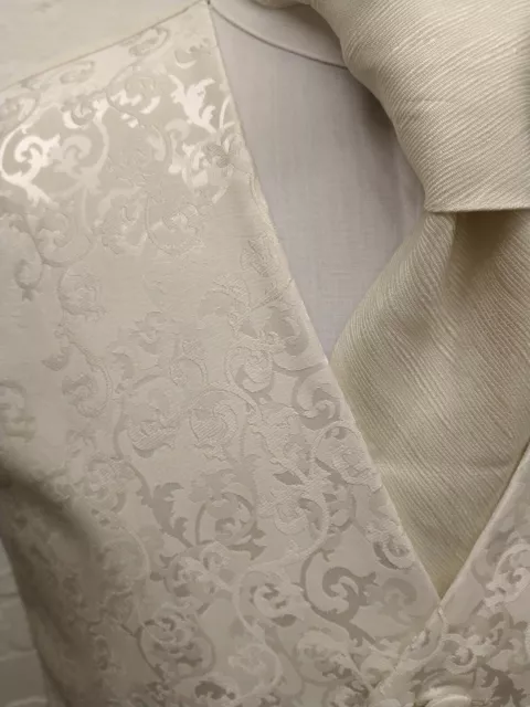 Cappotto in vita - matrimonio, formale, broccato avorio vortice - ex noleggio. Molte taglie. In perfette condizioni