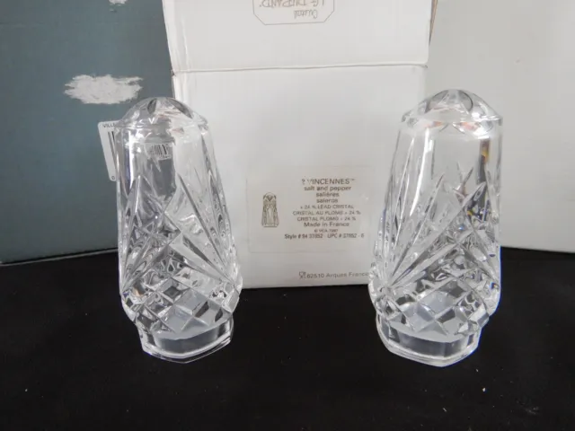 J G Durand Vincennes Vintage Lead Crystal Clear Glass Salt and Pepper Shakers