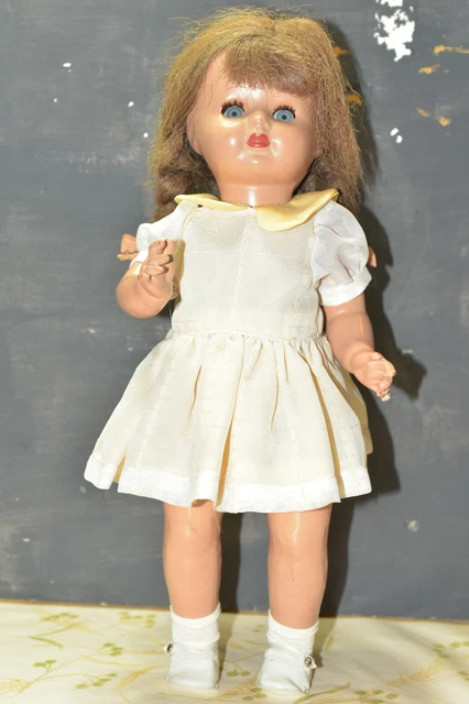 Poupée Ancienne 34 Cm R&B En Caoutchouc Plein Des Années 40-50, Vintage