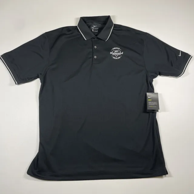 NEW Nike Men’s XL Black Proud Diamond Mowers Dealer Short Sleeve Golf Polo Shirt