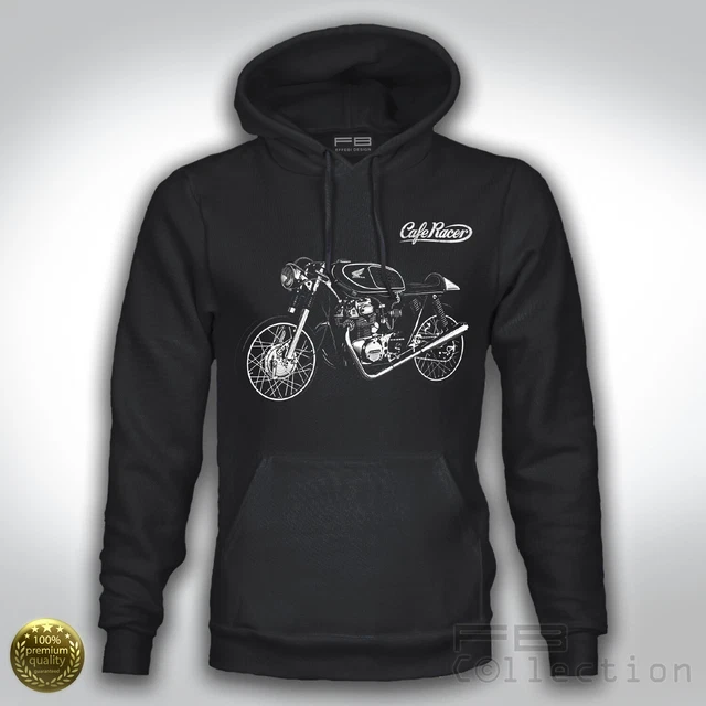 Felpa Hoodie Inspired CB 350 Cafè Racer Custom Cafè Motorbike Old Gift