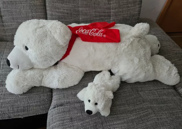 XXL Coca Cola Eisbär mit Baby (Sammlerstück)