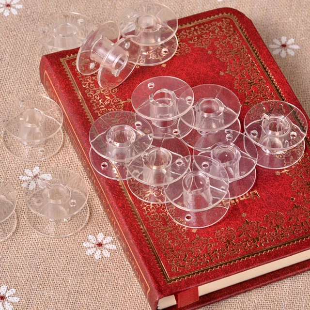 20 CLEAR BOBBIN Sewing Machine Plastic Spools For Thread Brother Si.acg