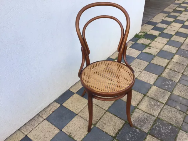 Original Thonet Stuhl Nr 14 gefertigt Ca 1925-30 / Etikett Thonet-Mundus