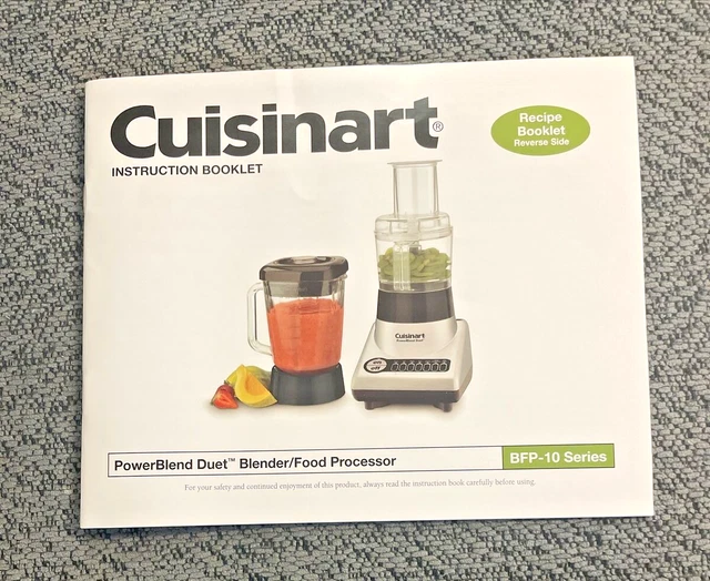 CUISINART INSTRUCTION BOOKLET SmartPower Duet Blender/Food Processor