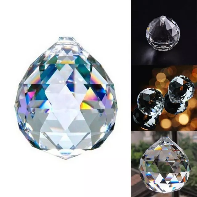 20-40mm Clear Hanging Crystal Ball Lamp Sphere Prism Rainbow Sun Catcher Pendant