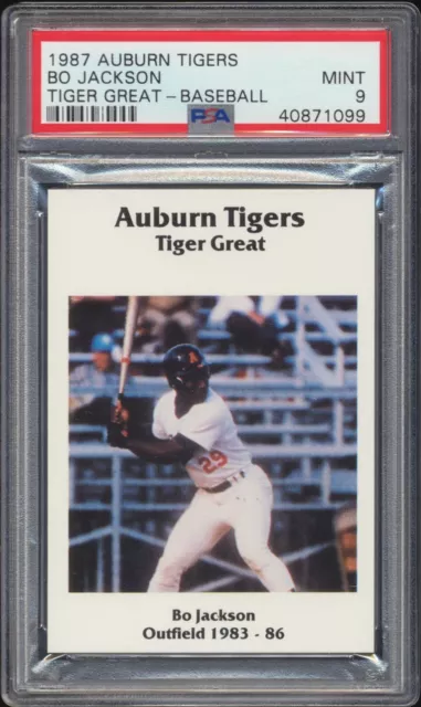 1987 McDag Auburn Tigers Bo Jackson RC XRC Rookie Card PSA 9 MINT