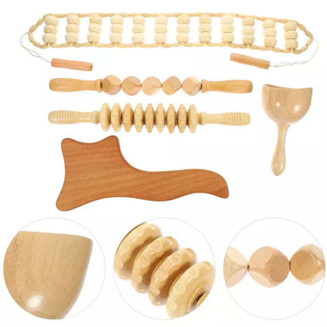 Healifty 5 in 1 WoodTherapy Massage Kit for Relaxing-ED