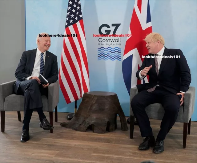 PRESIDENT Joe Biden Photo 8.5x11 G7 Summit 2021 UK Boris Johnson Political