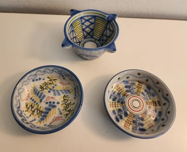 VTG Pottery set. Figas, Spain. Signed and numbered. Handpainted.