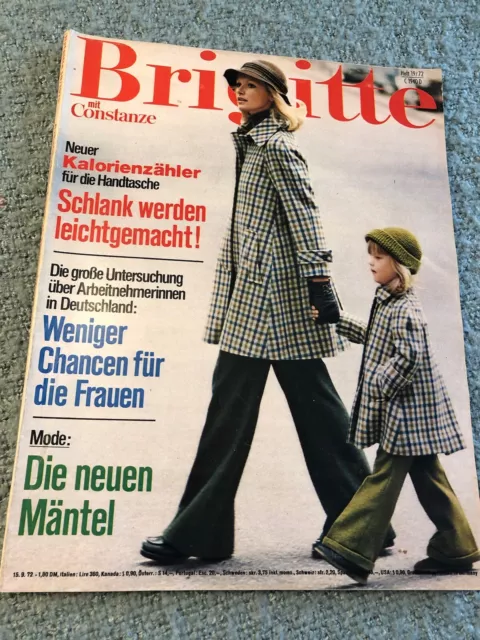 Illustrierte,, Brigitte mit Constanze“ Ausgabe 19/72