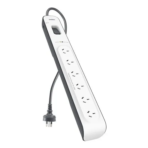 Belkin 6 - Oulet Surge Protection Strip with 2M Power Cord - White/Grey ( BSV...