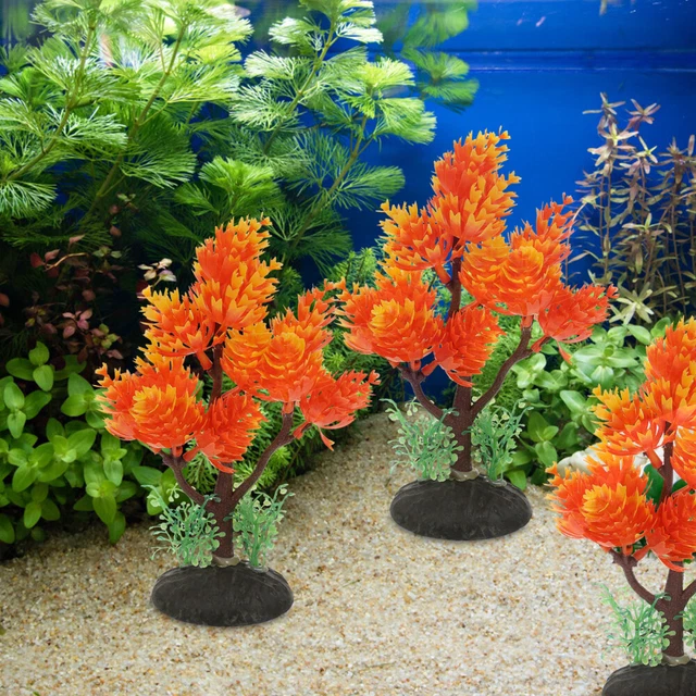 2 Pcs Aménagement Paysager D'aquarium Plantes Aquatiques Artificielles