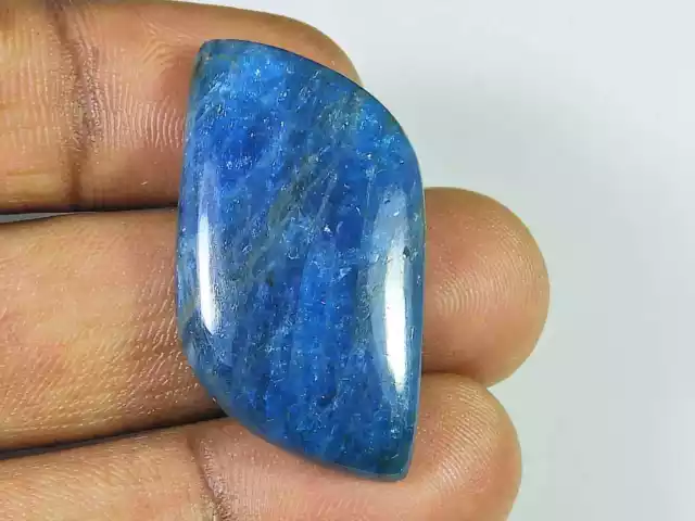 43Ct Genuine Neon Blue Apatite Fancy Crystal Cabochon Loose Gemstone 20X35MM