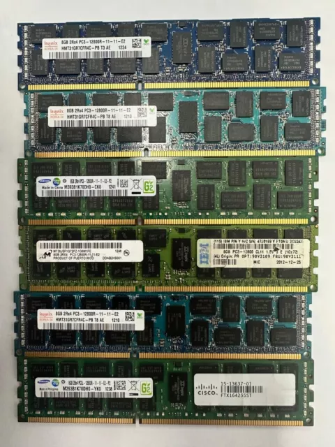 Bulk 16x Server RAM Memory 8GB 2Rx4 PC3/PC3L-12800R DDR3 - (Total:128GB)