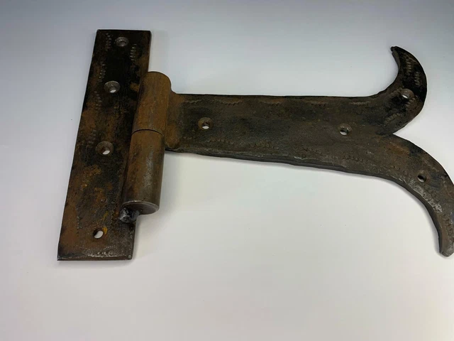 Pair Strong Black Wrought Iron Farm - Hand Forged Beeswax Cottage Door Hinge 8