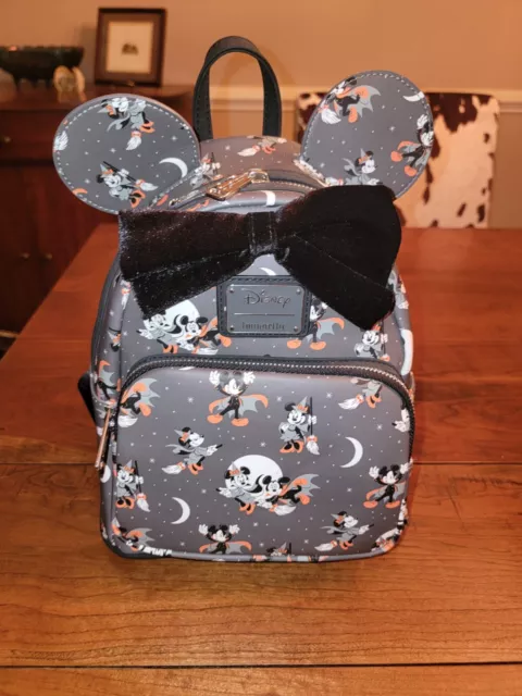Loungefly disney mickey minnie halloween sale vamp witch aop mini backpack
