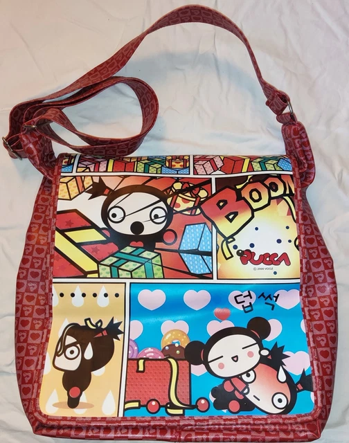 VHTF old  2000 Vooz  Red Vadovag PUCCA Animation Big 13"  Shoulder Bag . NEW