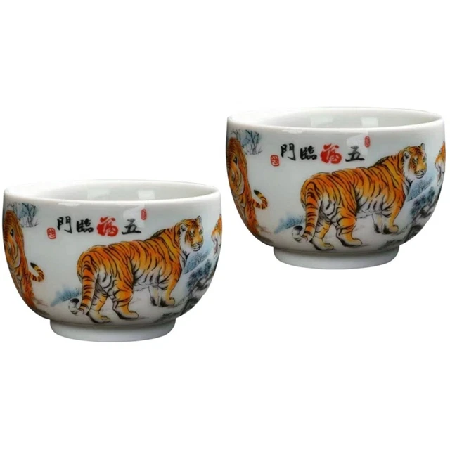 2 tazas de té verde de cerámica delicadas tazas de té chinas para casa de té oficina en casa