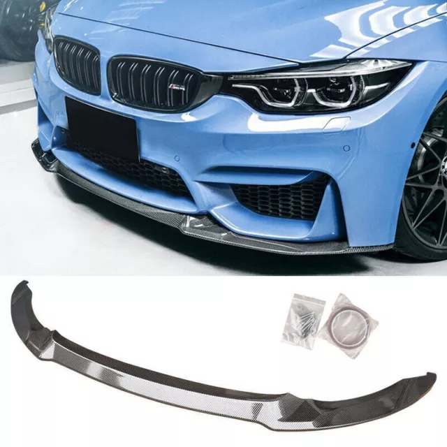 For BMW F80 M3 F82 F83 M4 15-20  Front Bumper Lip Splitter Carbon Fiber CS Style