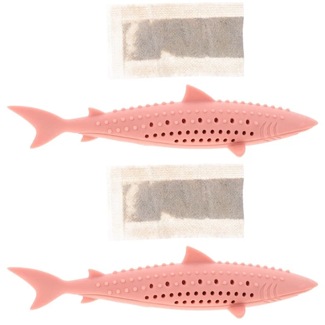 2 Pieces Cat Chew Toys Teething Catnip Fish Kitten Toys Mint
