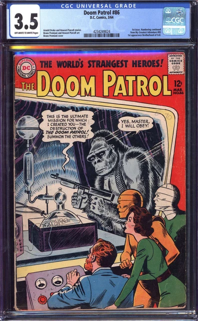 Doom Patrol #86 Cgc 3.5 Ow/Wh Pages // 1St App Brotherhood Of Evil 1964