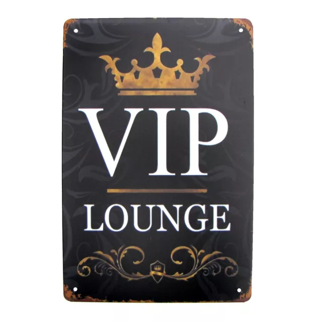 Metal VIP Lounge Retro Tin Wall Sign Vintage Man Cave Garage Bar Pub Door Decor