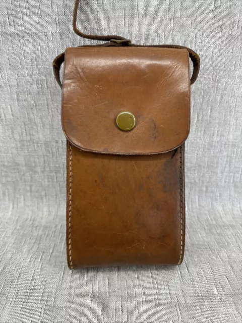 Vintage Leather Folding Camera Case - larger size camera