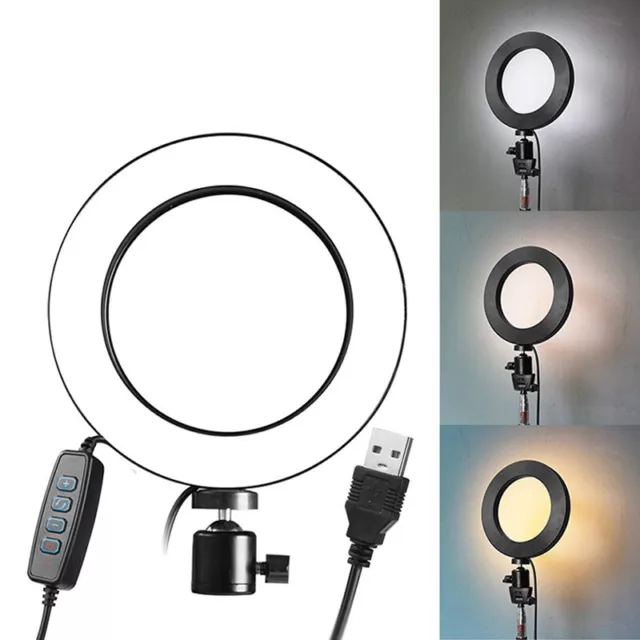 6" 16cm LED Ring Light + Bracket Dimmable 5500K Lamp Camera Phone.YH