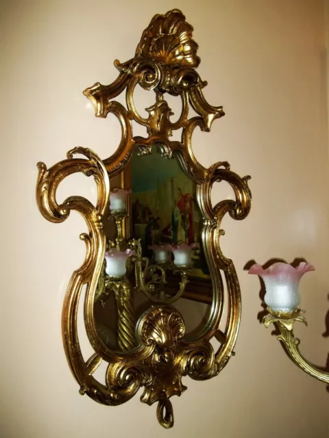 Lujo E Antigua Espejo Barroco Luis XVI En Oro Zecchino Del 1800 Aproximado