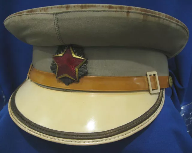 YUGOSLAVIA SERBIA JNA ARMY EARLY post-WWII OFFICER VISOR CAP+RED STAR BADGE