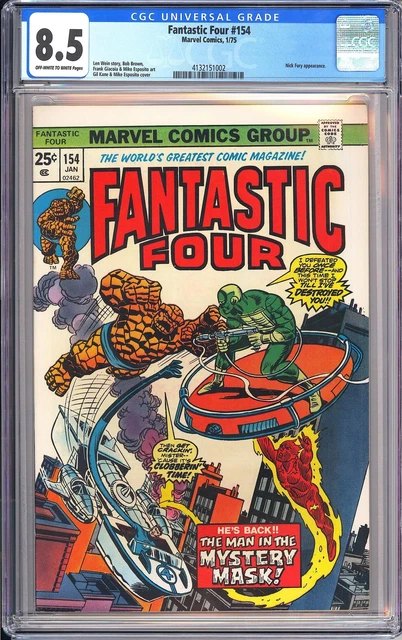 Fantastic Four 154 CGC 8.5 OWW 1975 4132151002 Nick Fury Appearance Bronze