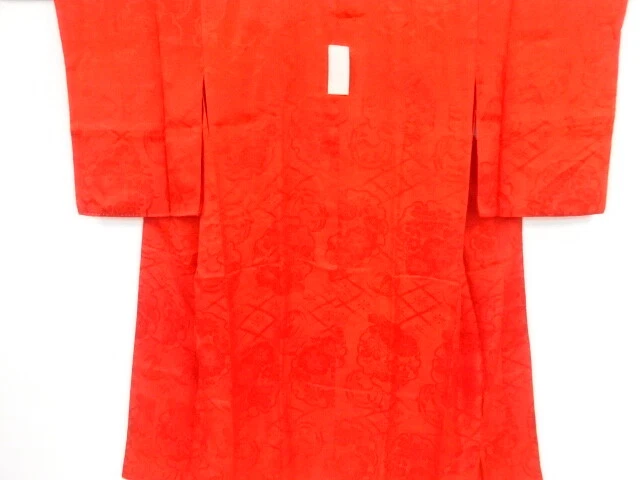 39511# Japanese Kimono / Antique Juban / Woven Flower Roundel