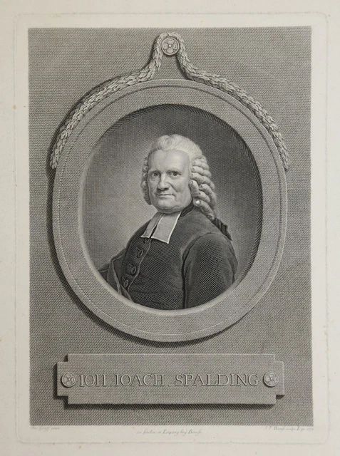 Johann Joachim Spalding  (1708-1770) Kupferstich von Bause nach Anton Graff.