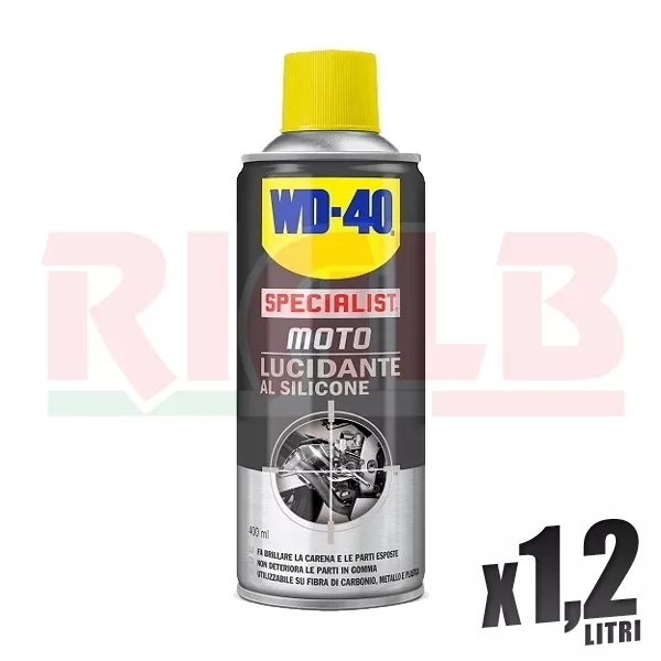 Specialist Moto WD40 Lucidante al Silicone Spray dona brillantezza 1,2 litri lt