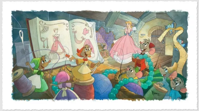 Toby Bluth - Sew Beautiful Cinderella Disney Fine Art