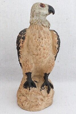 Antique Primitive Folk Art Pottery Bird Scarer Decoy Statue Hawk Falcon Vulture